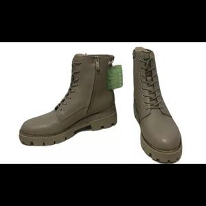 Sam Edelman Women's Garret Leather Platform Combat Boots Cream Color Size US 10